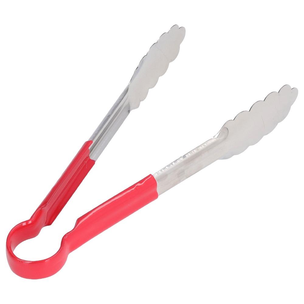 Long Reach Serving Tongs Red Handle Bread Tongs Daily Use Food Clip Salad Bread
