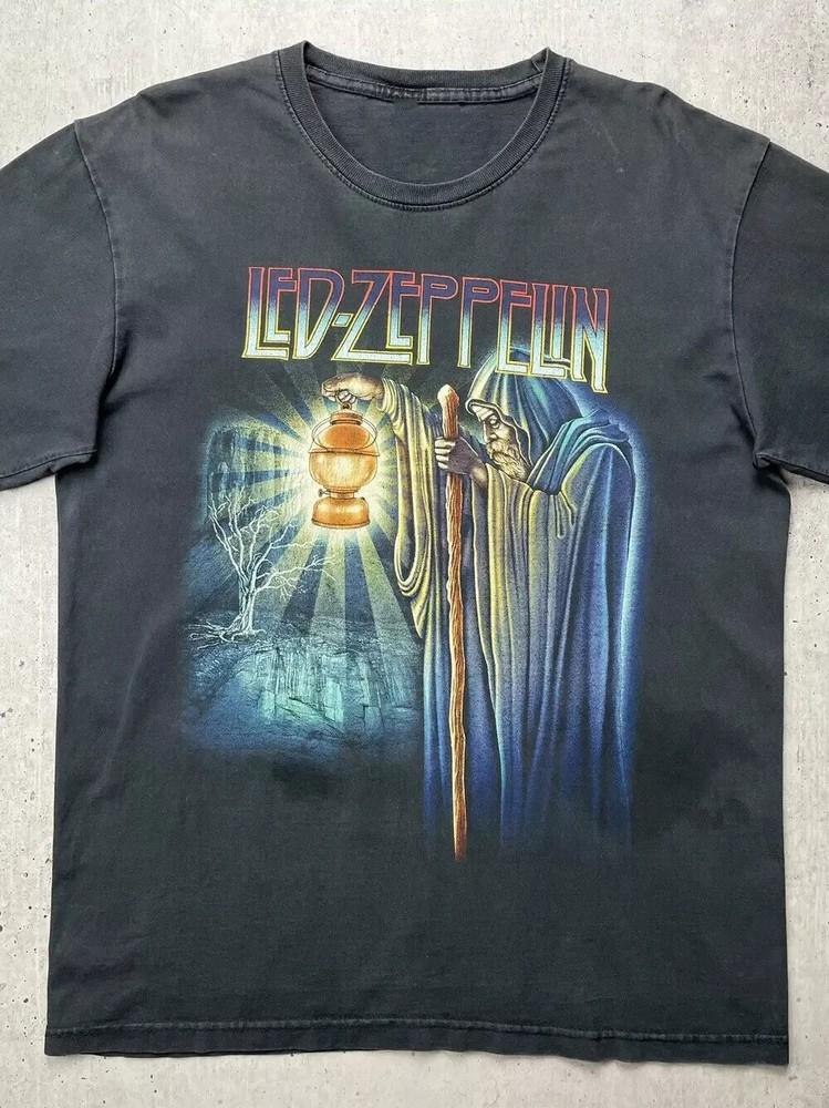 Led Zeppelin Stairway To Heaven Черная Короткая Унисекс Футболка Репринт S-5XL Унисекс Футболка
