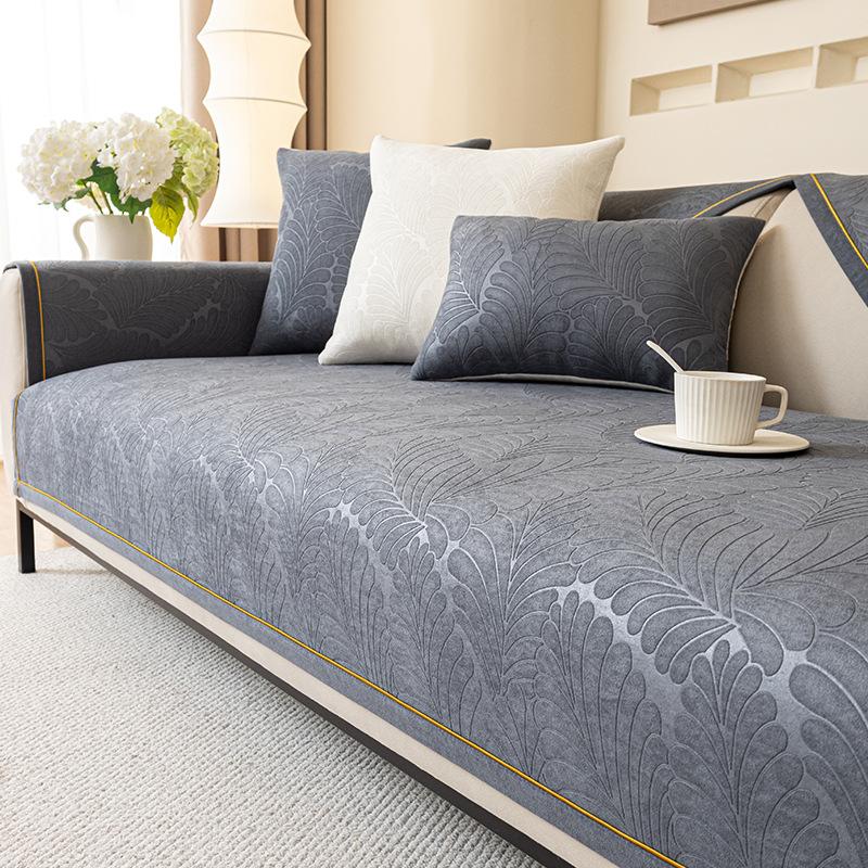 Sofa Cushion Non-Slip Stain-Resistant Chenille Sofa Cover Universal Cover High Sense Four Seasons Universal Light Luxury and Simplicity Sofa Slipcover