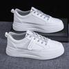 Flat Casual White Shoes for Women Casual Sports Board Shoes for Spring and Autumn New Outdoor Thick Soled Walking Leather Shoes