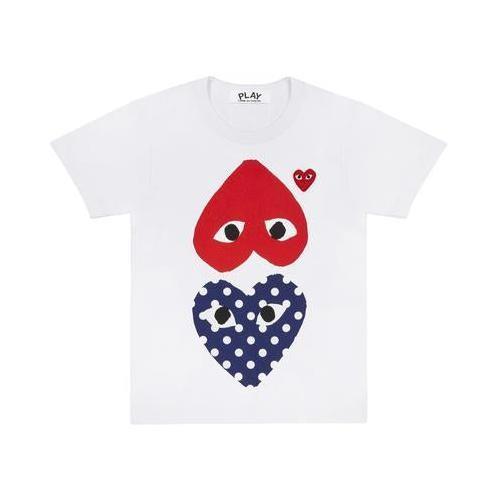 COMME DES GARCONS PLAY Футболка в горошек мужская - Белый - AZ-T240-051-1 Унисекс Футболка