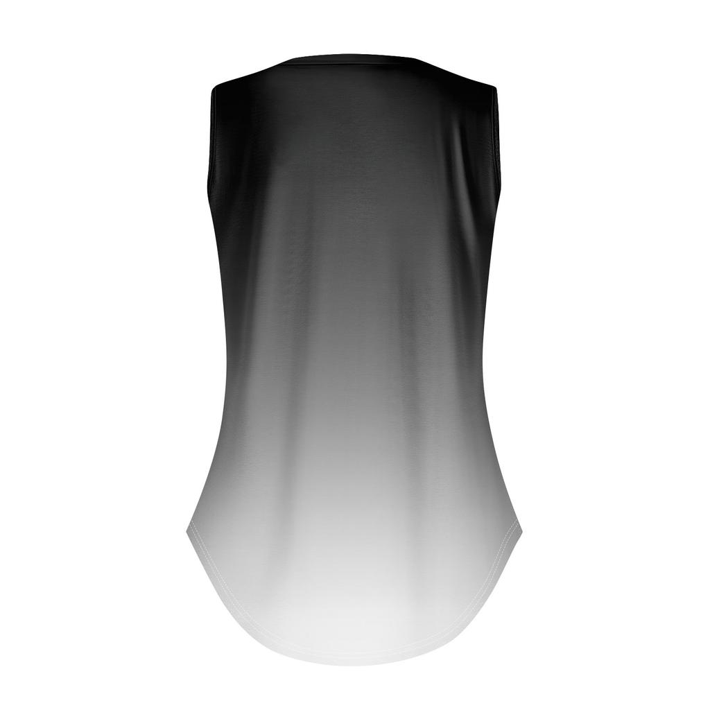 Женская майка с V-образным вырезом и принтом, повседневная майка, свободный крой, топы без рукавов, струящиеся