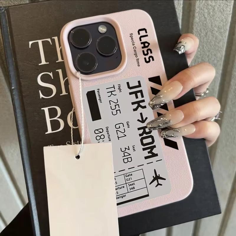 Дизайн авиабилета Чехол для телефона для iPhone 17 Pro Max 16 Plus 15 Pro 14 13 12 11 XR XS 17Air Личи Текстура Мягкий Чехол