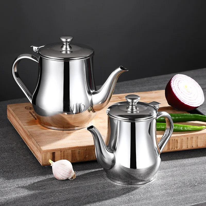 Маслобак из нержавеющей стали 304, пылезащитный, с контролем утечек, маслобак с длинным носиком, флакон для масла, ароматизатор, маленькая бутылка для уксуса