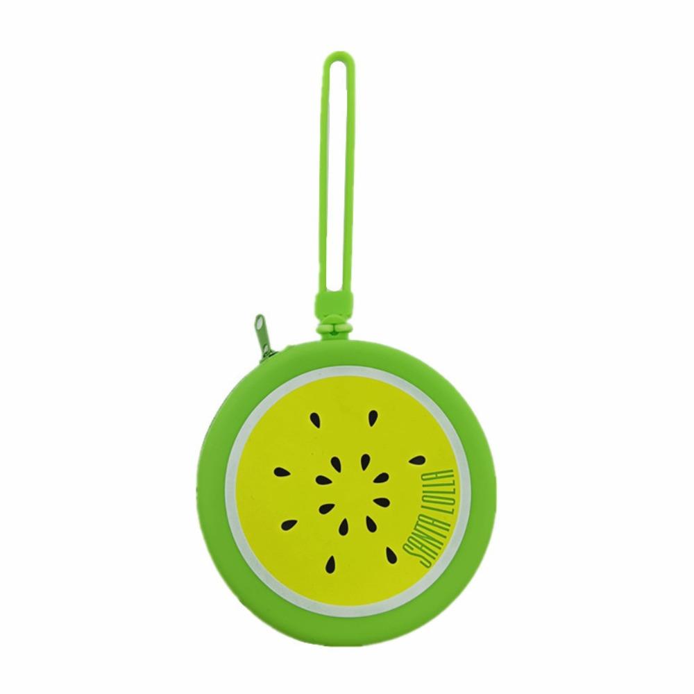New Silicone Storage Bag Round Colorful Fruits Data Cable/earphone Storage Bag Small with Zipper Travel Coin Purse