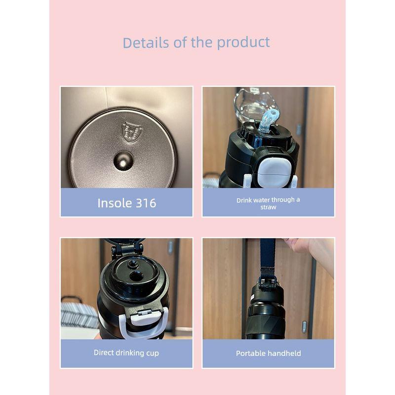 Cup with Simple Design and Carrying Strap, Sports Straw Water Cup for Junior High School Students, Special Cup for Male Students Going to School