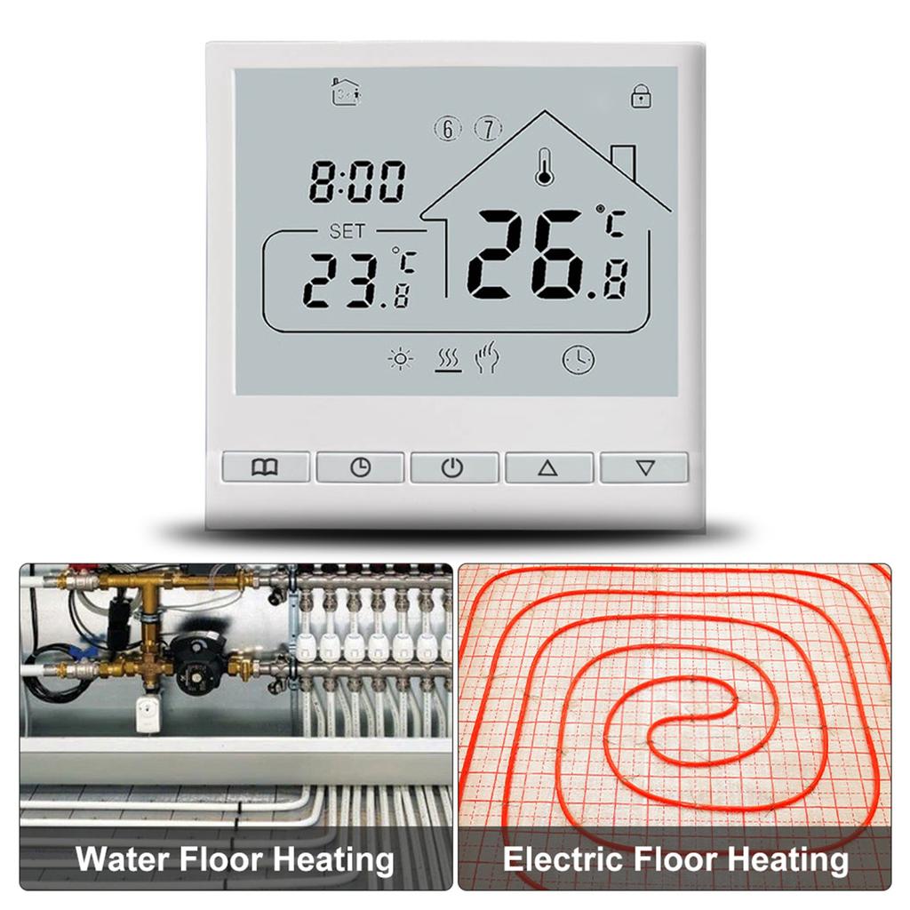 Умный WiFi термостат 5+2 программируемый 3А водяной нагрев Tuya голосовое управление термостат DIY установка ЖК-дисплей умный