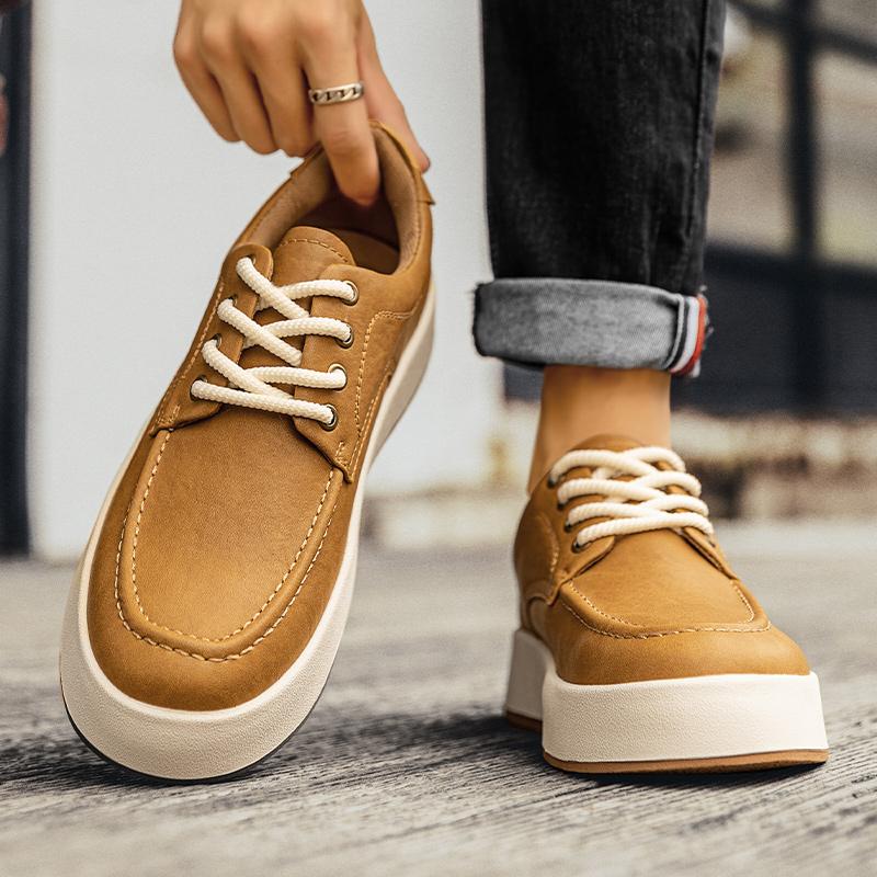 Модная мужская обувь класса люкс, повседневная обувь на шнуровке для мужчин, новое поступление, удобная обувь для ходьбы, классические кожаные туфли для скейтбординга для мужчин