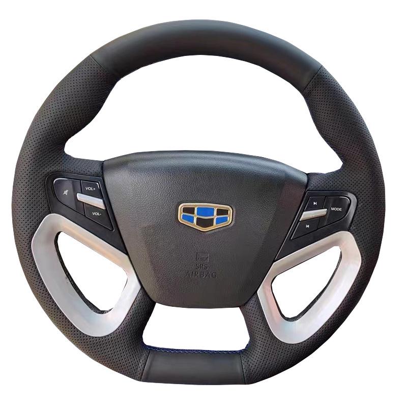 Натуральная кожаная оплетка руля для Geely Emgrand 14-16, Новый Emgrand EV, Полная оплетка, Ручная работа