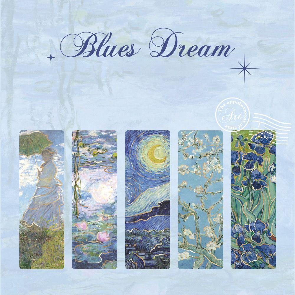 5 шт./набор Масляные картины Закладка для чтения ПВХ Книжная карточка Закладка высокой ценности