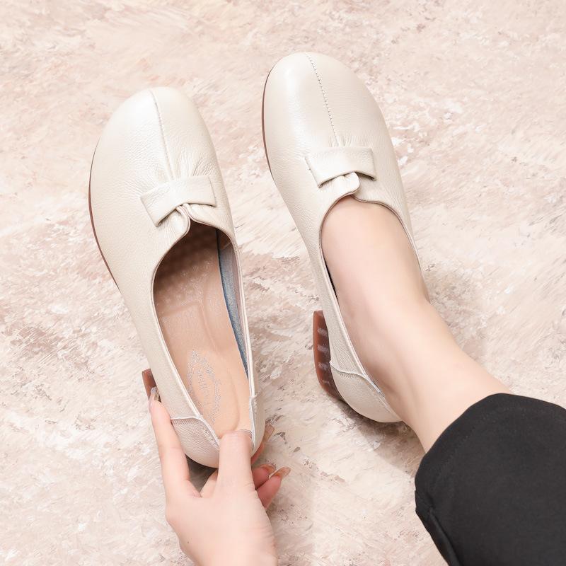 Возврату и обмену не подлежит [Распродажа] Женская обувь среднего и пожилого возраста Повседневные туфли из кожи на плоской подошве для мам Обувь из натуральной кожи для пожилых людей Gran