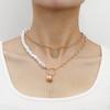European and American Jewelry Splicing Chain Imitation Baroque Special-shaped Pearl Necklace Geometric Ball Long Stick Pendant Neck Chain