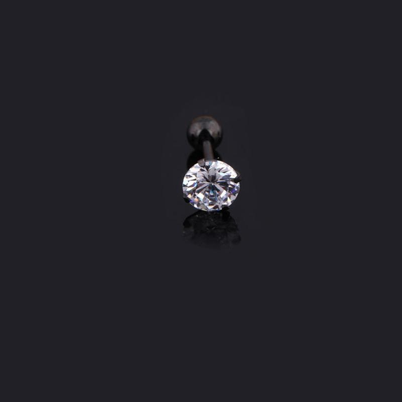 2Pcs Medical Titanium Steel Zircon Ear Studs Korean Girls Men's Diamond Earrings Fashion Ear Bone Studs