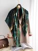 Green Gilt Aurora Satin Silk Large Square Scarf Silk Scarf Women'S Autumn And Winter Mulberry Silk Scarf Shawl Mother