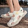 Large Size Sandals 2025 Summer Men's Hollow Breathable Half-drag Sandals 2025 Casual Bag Head Beach Shoes