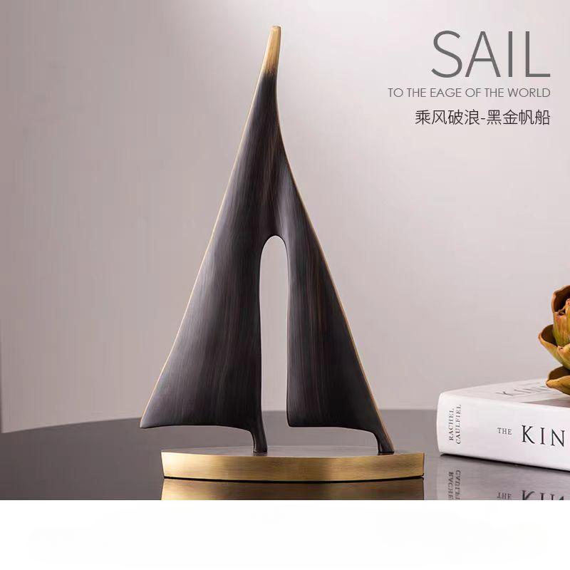 2-piece Set of Smooth Sailing Sailboats for Living Room Decoration,home Decoration, Bedroom Tabletop Decoration, Resin Craf