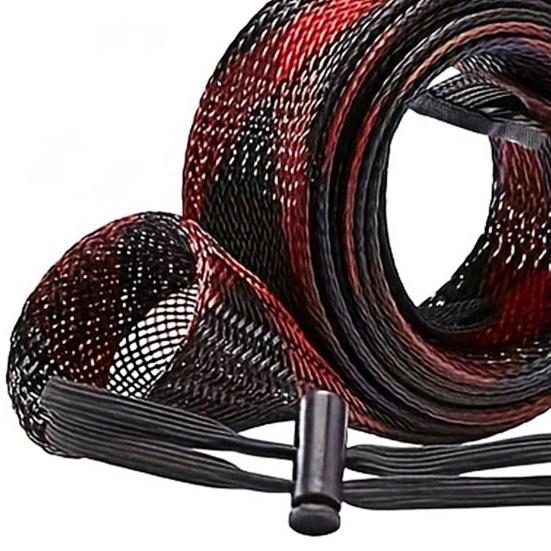 8Pcs 170CM Fishing Rod Sleeve with Lanyard PET Scalable Braided Mesh Fishing Rod Cover Foldable Stretch Fishing Pole Protector Fishing Accessories