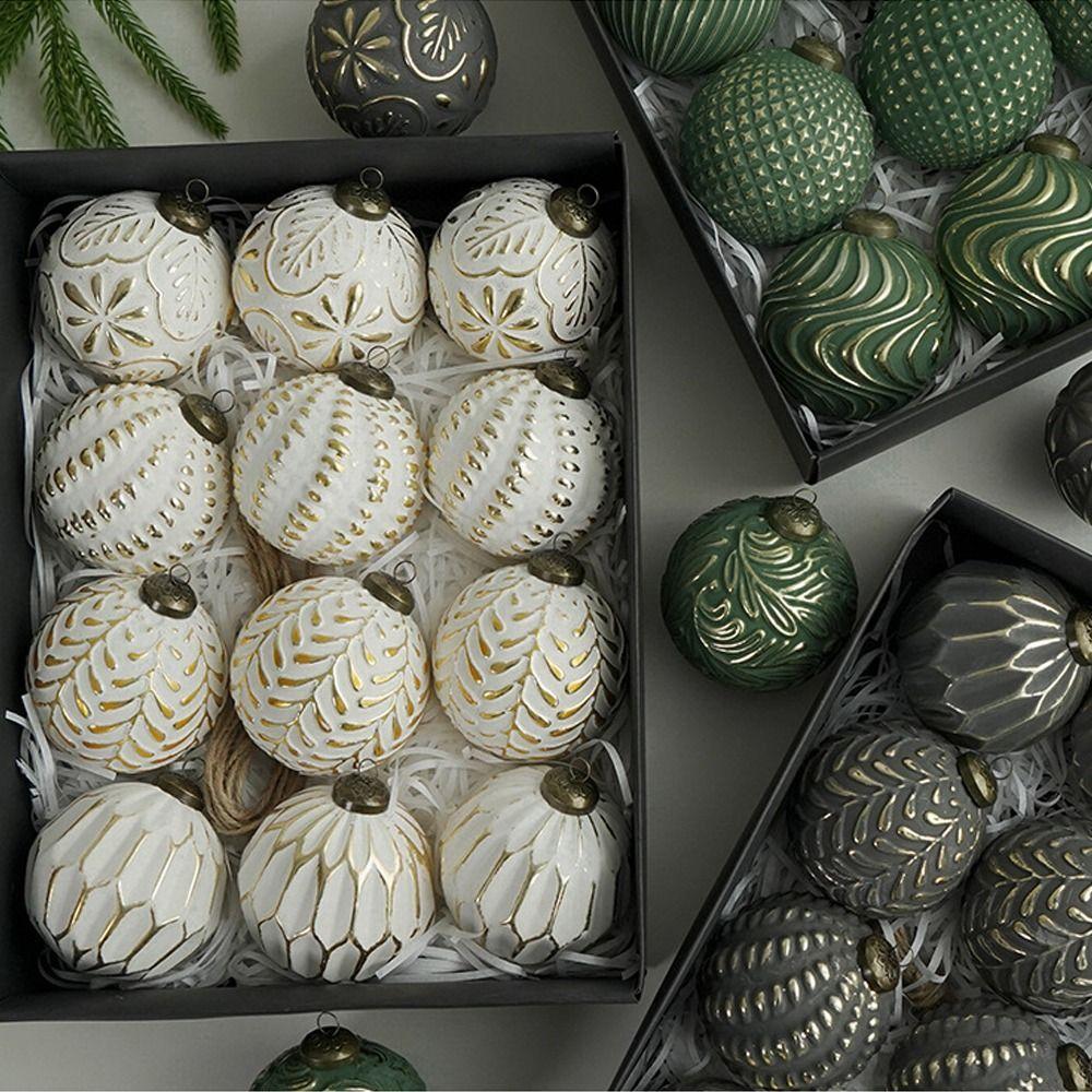 12pcs Shatterproof Christmas Tree Ball Pendant 8cm Xmas Tree Ornaments Wedding Party