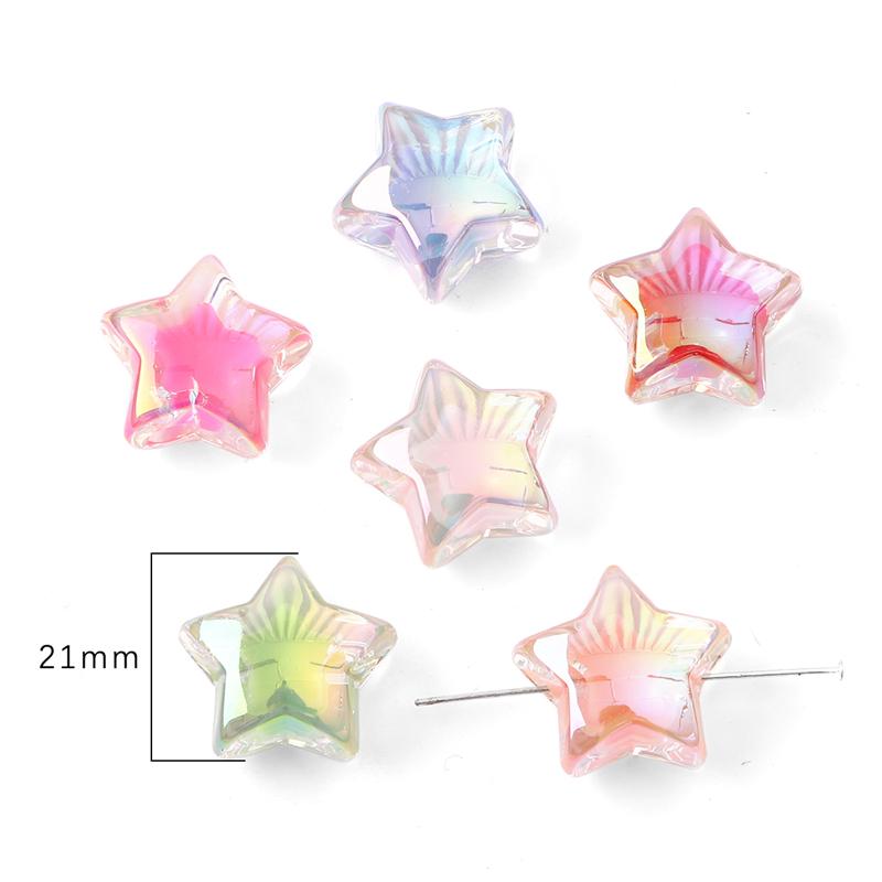 4 шт. случайные смешанные яркие цвета, эмаль, квадратная звезда, сердце, милые бусины для DIY, очаровательное ожерелье, браслет, ювелирное изделие, ремесленное изготовление