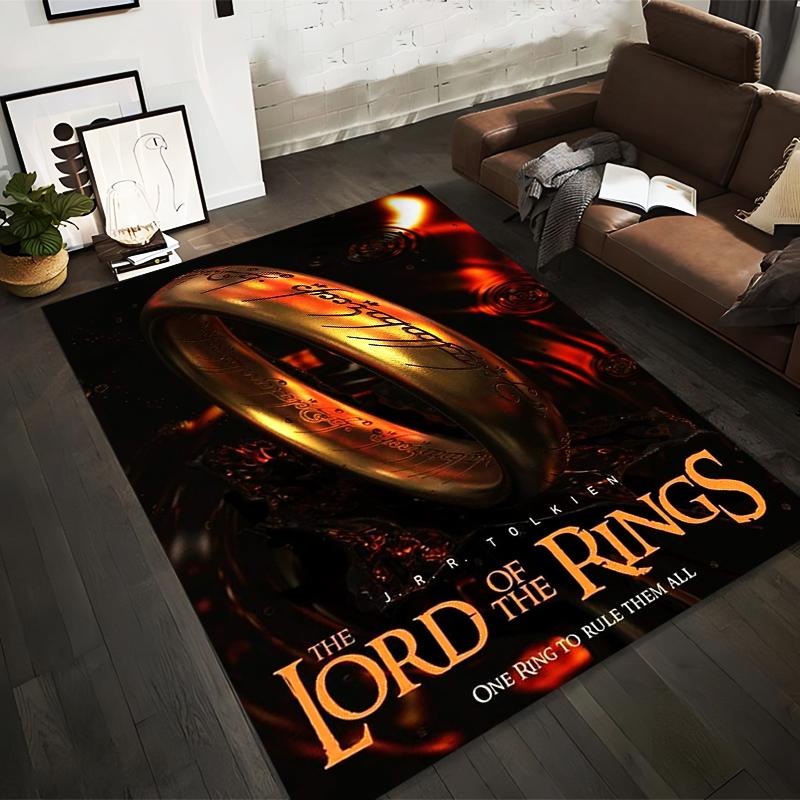 The Lord of the Rings patterned flannel non-slip rug, perfect for rooms, living rooms, home decor, and gifts