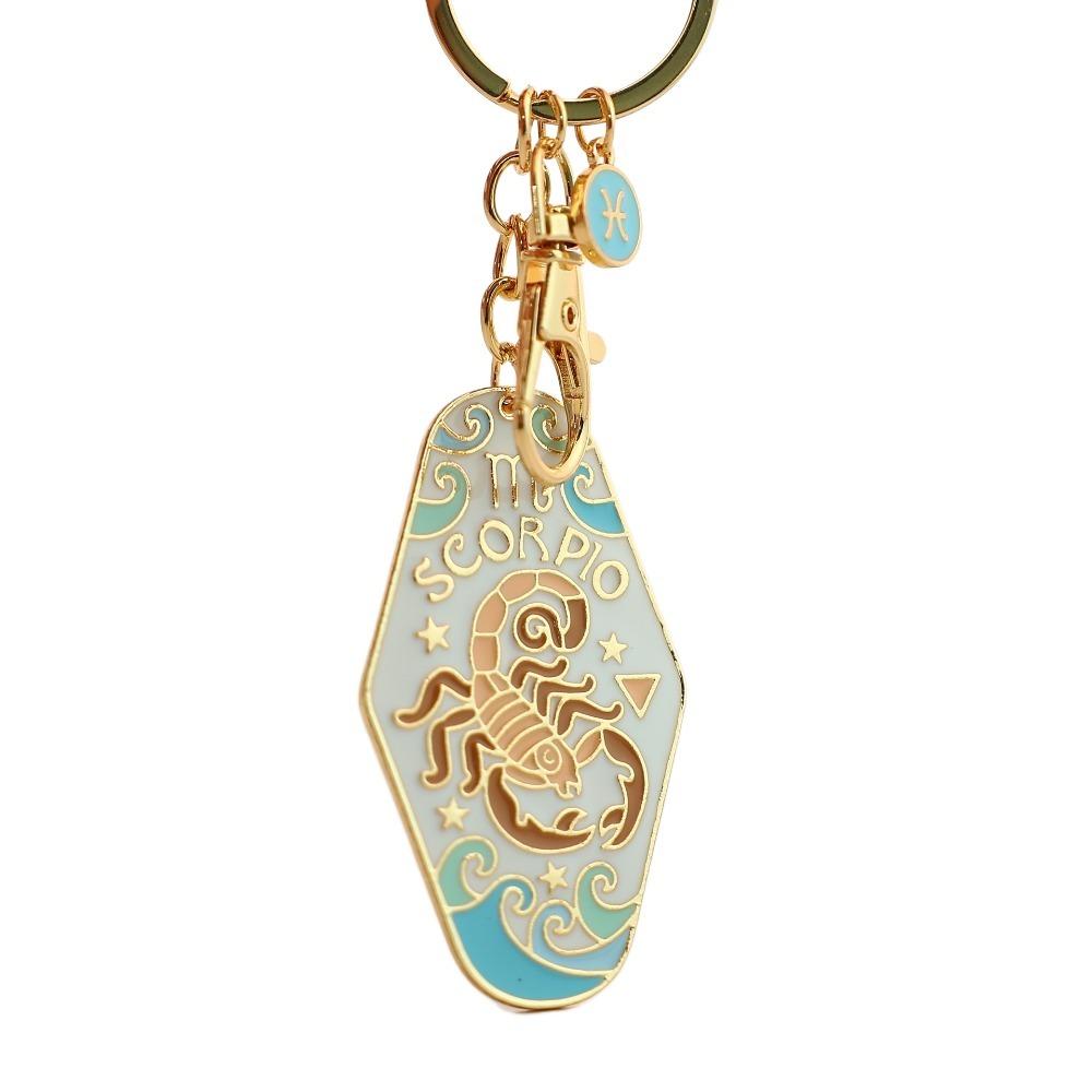 Taurus 12 Constellation Keychain Lion Car Keyring Creative Constellation Metal Pendant Kids Girls