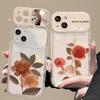 Watercolor Flower Is Suitable for Apple 16pro Transparent Phone Case 15, Flip Mirror 14, Fine Pore Silicone 13, Spring/summer 12/11