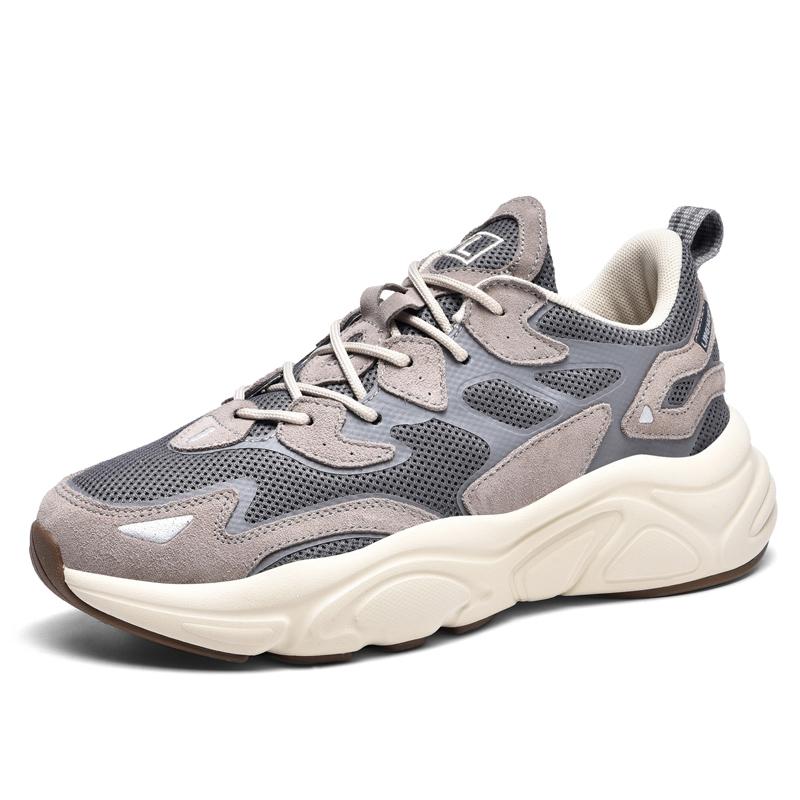 Genuine Leather Men's Chunky Running Shoes for Women Light Comfort Jogging Sports Shoes Mesh Commuting Walking Shoes Sneakeres