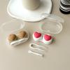 Heart Contact Lens Case with Tweezer Mini Cute Eyes Care Contact Lenses Container Box Travel Kits Eyewear Accessories Organizer