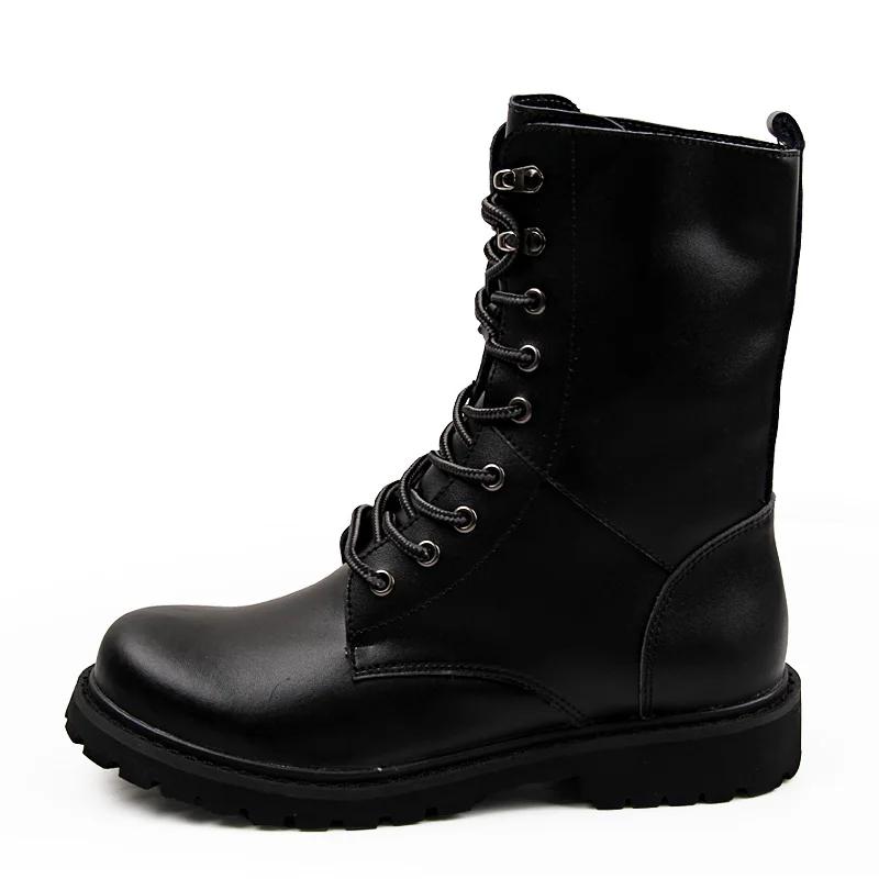 Fashion Motorcycle Boots Men Winter Shoes Warm Waterproof Men Leather Boots Footwear Cowboy Tactical Boots Men Casual Shoes Zapatillas