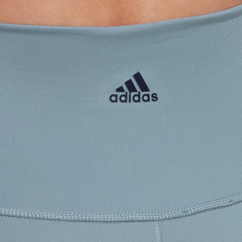 adidas Yoga Studio 7/8 Облегающие укороченные брюки для фитнеса с высокой талией Женские плавки Синие HC6639