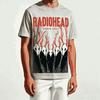 Radiohead Футболка в подарок фанату Унисекс Унисекс Харадзюку Оверсайз Унисекс С коротким рукавом Уличная одежда Высокое качество Для пар Удобная футболка