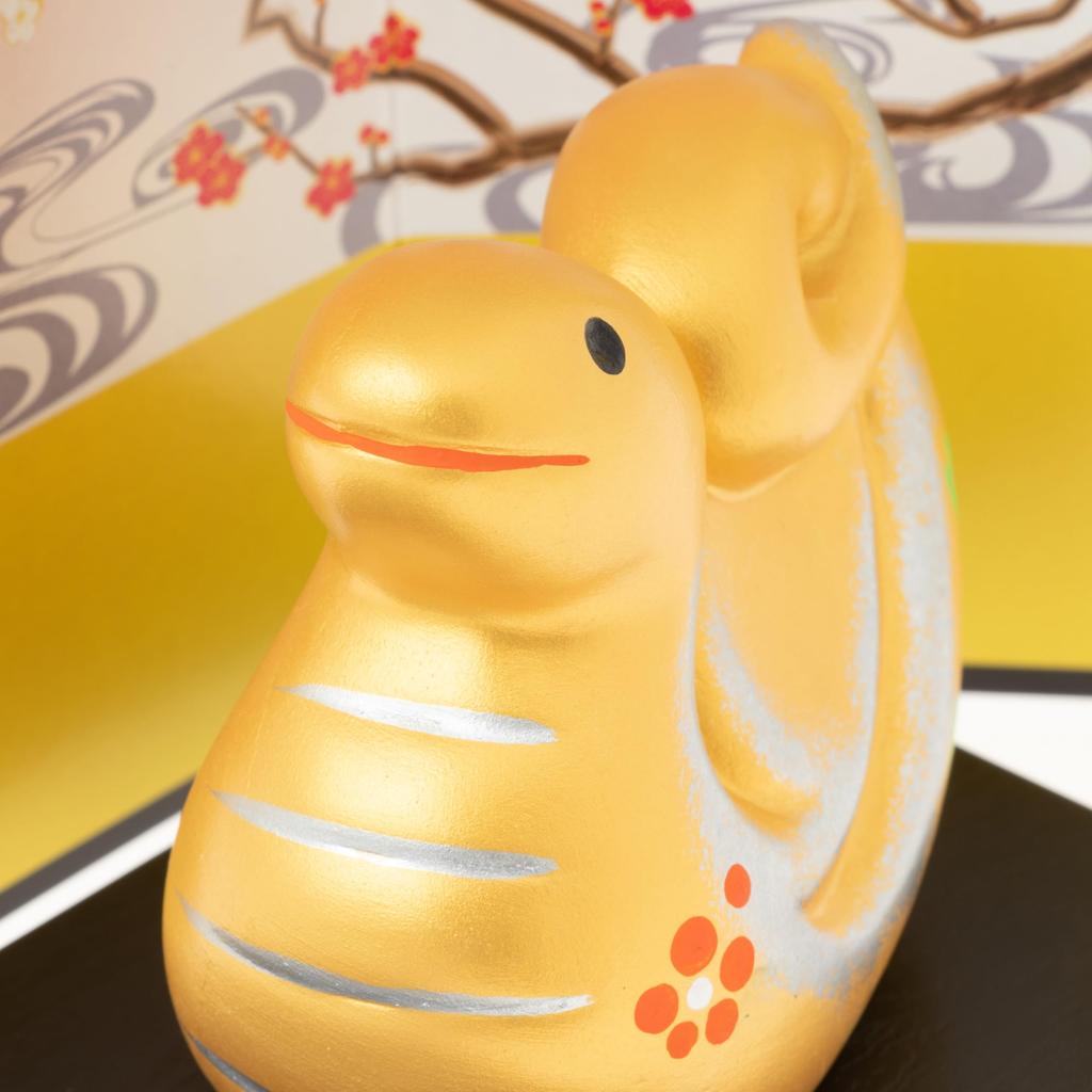 Seto Togeisha 2025 Zodiac Figurine Compact Snake Snake New Year Decoration Good Luck Gold and Silver Parent and Child Snake Shohogama 149