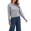 Autumn and Winter Sweater Women's Knitwear Fashion Round Neck Single Row of Buttons Colour Collision Knitted Cardigan Jacket