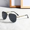 New Retro Metal Half Frame Pilot Sunglasses Fashion Women Men Square Frame Sun Glasses Outdoor Classic UV 400 Eyewear Shades