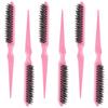 6Pcs Three Row Teasing Hair Brush for Volume Boost Ergonomic Design Gentle Detangling Salon Professional Home Travel Use Hair