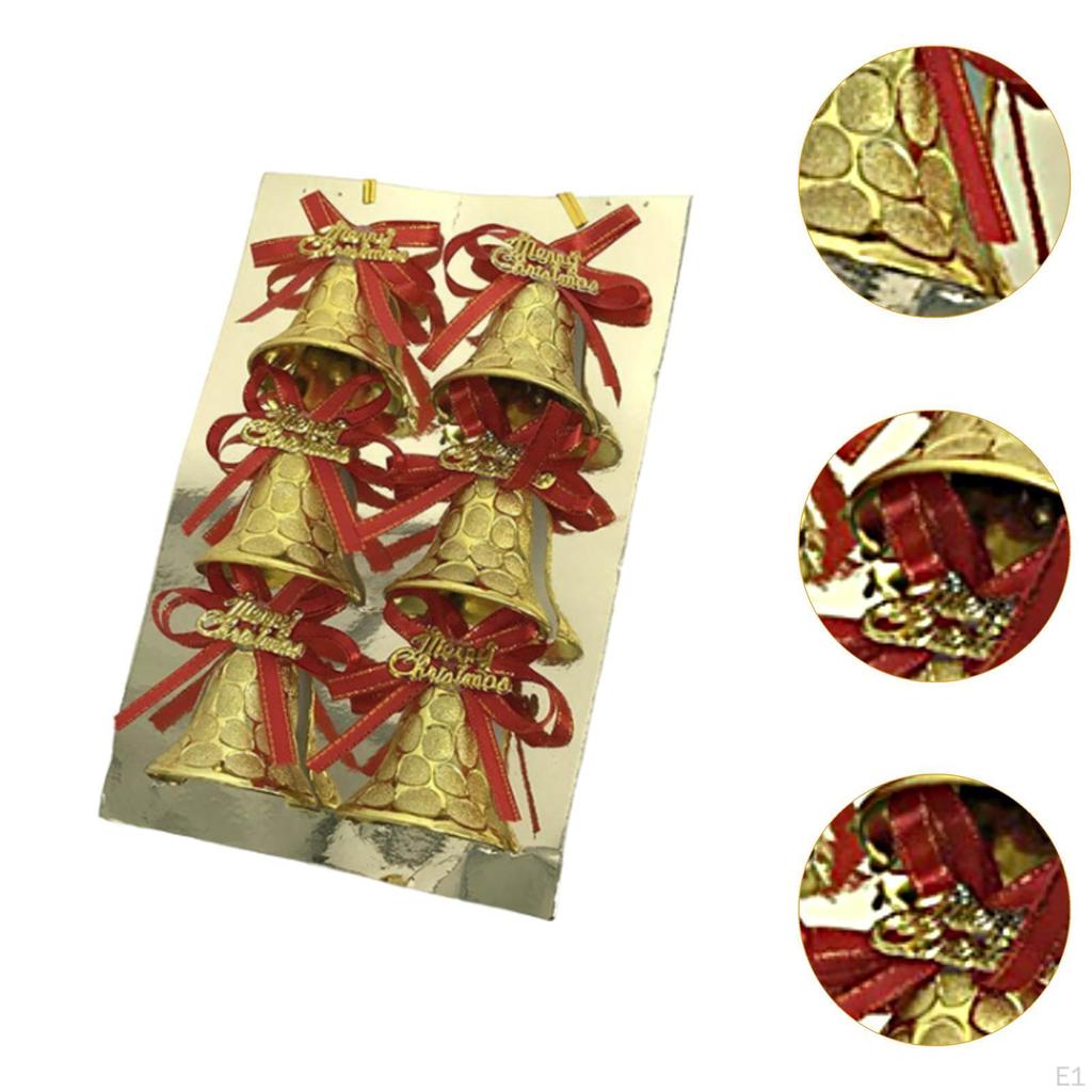 6 шт. Рождественские колокольчики, подвесные украшения на год