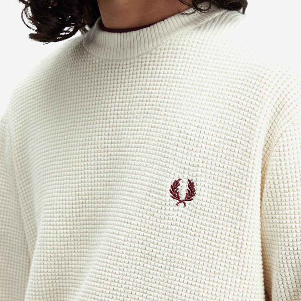 Fred Perry [Острый] Вафельный Вязаный Свитер - Экрю Afpm2536507-560