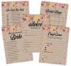 Inkdotpot Rustic Kraft Floral Theme Bachelorette Party Games Set Bundle of 5 (Activities for 50 Guests) Fun Bridal Shower Games Set