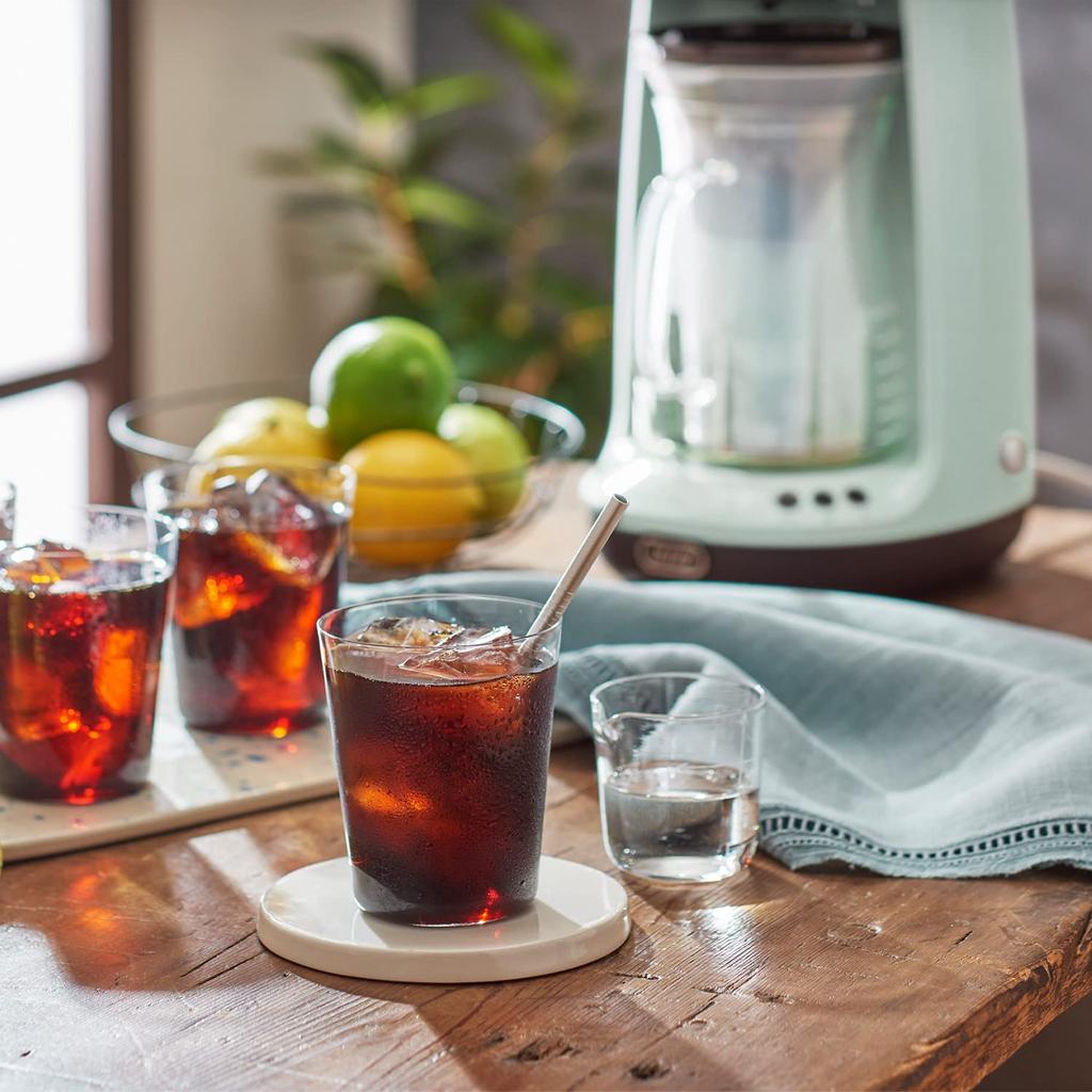 Ручная капельная кофеварка Горячий кофе Холодный кофе Вращающаяся капельная функция приготовления пара Теплый ретро Милый [Toffy] HOT&ICE K-CM10 (Бледно-аквамариновый) К-CM10-PA