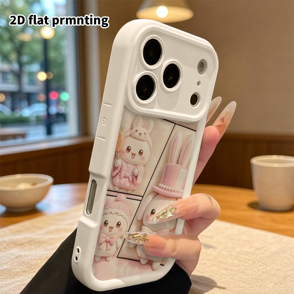 Phone Case: 2D flat, fits iPhone 18, 17, 16, 15, 14, 13, 12Pro protective case, little lamb and bunny doll, perfect Christmas and Halloween holiday gi