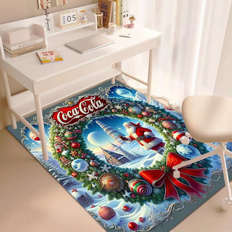 Christmas gift Halloween themed cola beverage Coca Cola carpet is suitable for living room and bedroom doormats office balcony decorative carpet V3