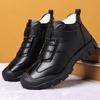Winter Padded Thickened Men's Cotton Shoes Lace Up Business Casual Snow Boots Men's Leather Shoes Outdoors Men's Shoes Men Boots