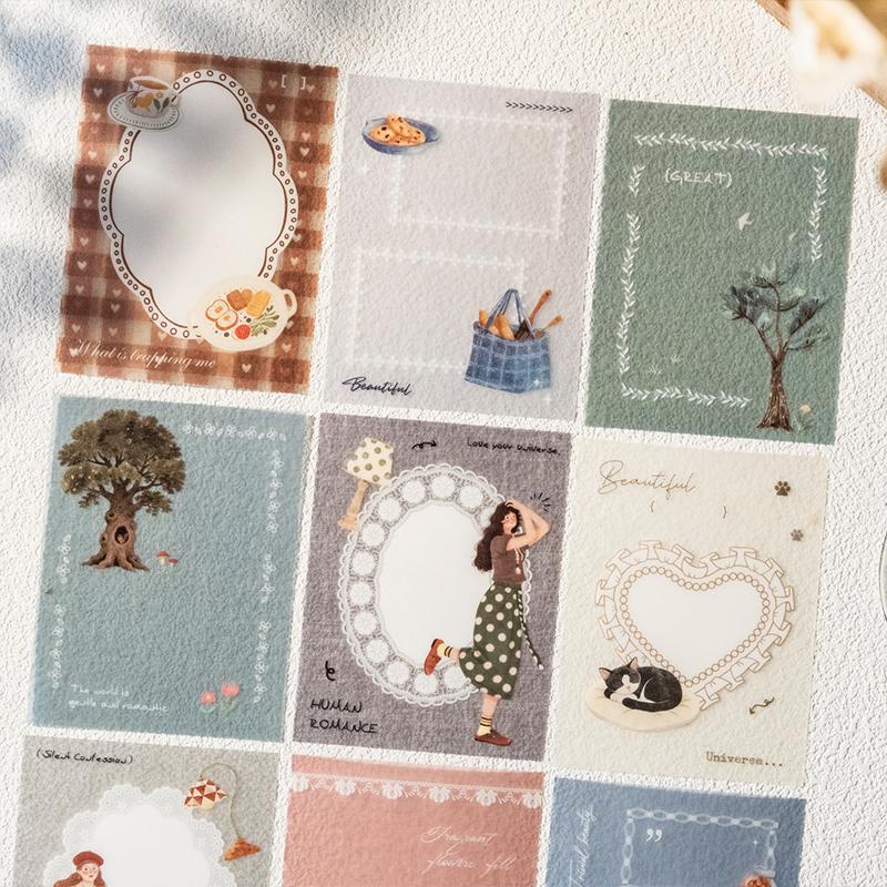 Journal GO 16pages Light Dream Freehand Sketching Stickers for Collage Junk Journal Scrapbooking Decoration Vintage Decals
