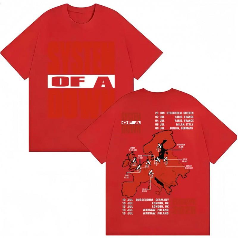 System Of A Down EU UK Tour 2026 Mens Cotton Graphic Tee Streetwear Short Sleeve T-Shirt