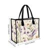 Floral Lavender Print Tote Bag Casual Daily Use Handbag for Ladies