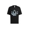 adidas Оригинальная футболка с короткими рукавами и круглым вырезом в виде трилистника с заниженными плечами и логотипом, топы унисекс, черные HS2007