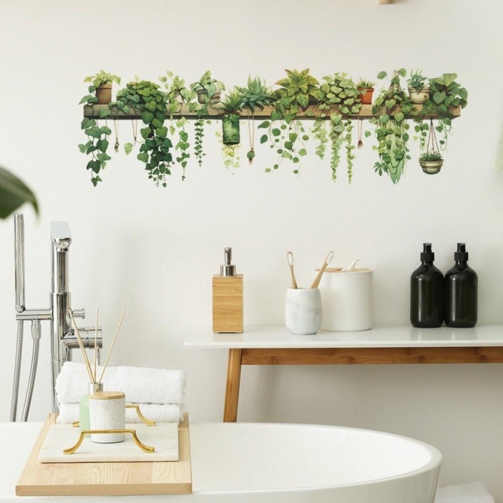PVC Plant Branch Wall Decoration Hanging Basket Wall Decals Fresh Wallpaper  Background Wall