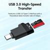 Универсальный USB 3.0 Type-C кард-ридер, адаптер для карт памяти TF, совместимый с телефонами, ноутбуками, планшетами, высокоскоростная передача