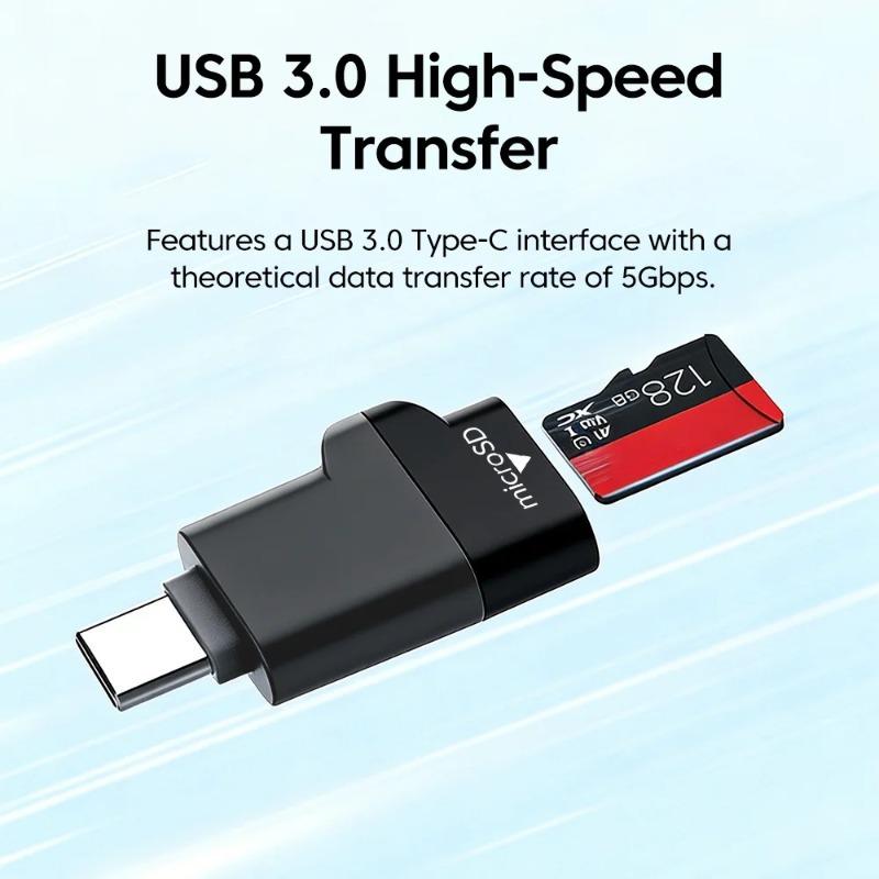 Универсальный USB 3.0 Type-C кард-ридер, адаптер для карт памяти TF, совместимый с телефонами, ноутбуками, планшетами, высокоскоростная передача