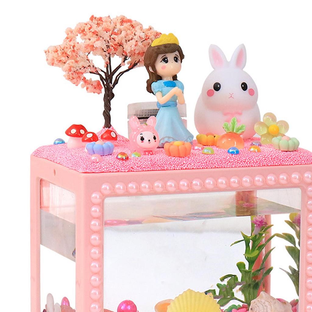 DIY Aquarium for Kids Handmade Toy Small Fish Tank Desktop Decoration Micro Blocks Ornament Christmas & Birthday Gift